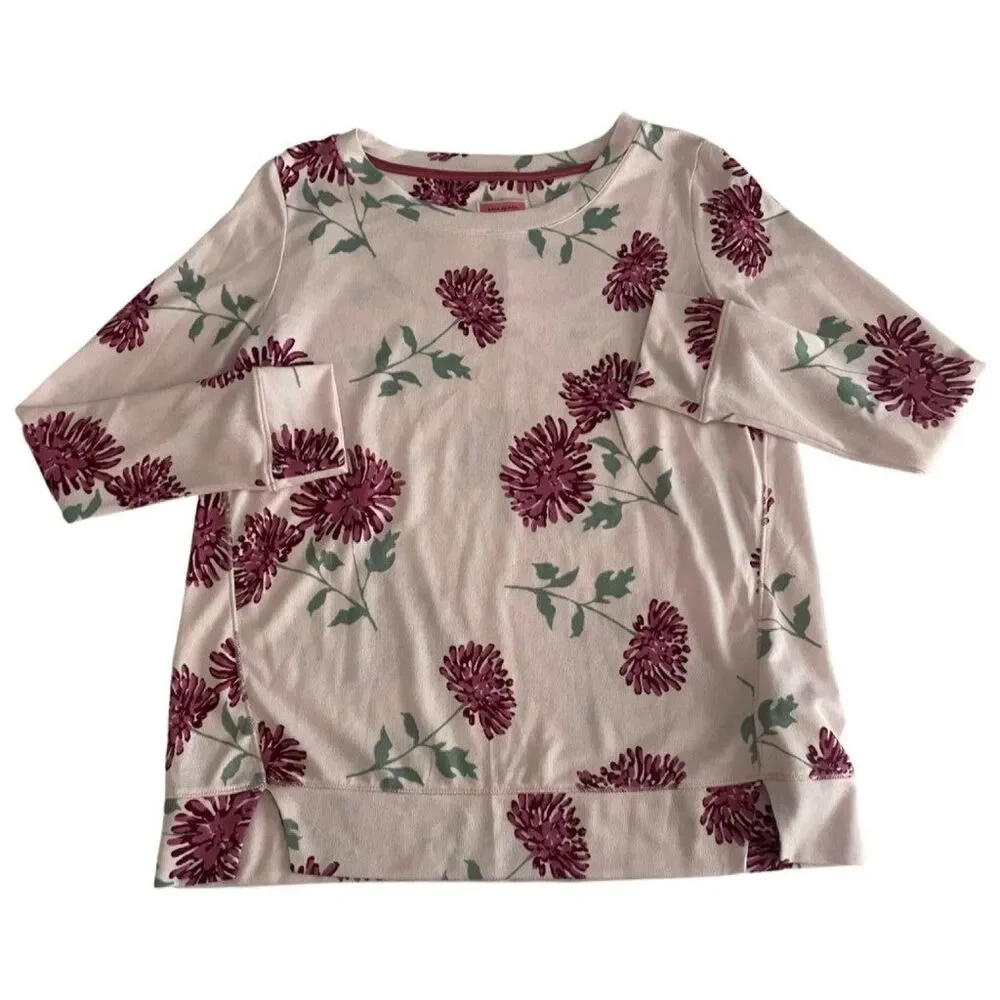 Kate Spade New York Two Piece Floral Blooming Mums Brushed Pajamas
